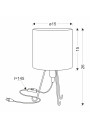 Adora table lamp 1xE14 15 cm - product dimensions