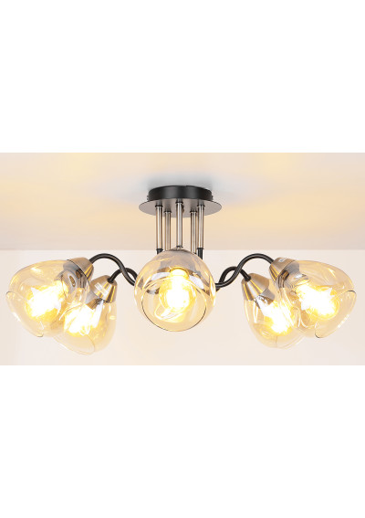 Lampa sufitowa Unica 5xE27 czarny + złoty 64 cm - zdjęcie produktu 1