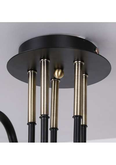 Lampa sufitowa Unica 5xE27 czarny + złoty 64 cm - zdjęcie produktu 3