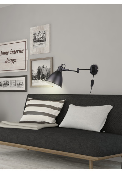 Espera wall light 1xE14 black 45,6 cm - product image 1