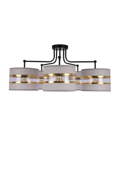 Lampa wisząca Andy 5xE27 szary + złoty 72 cm