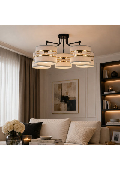 Andy pendant light 5xE27 grey / gold 72 cm - product image 2