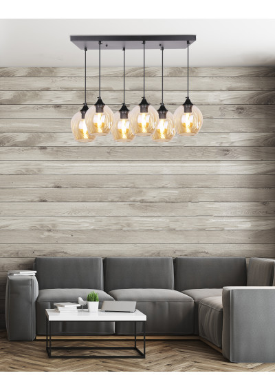 Lampa wisząca Aspa 6xE27 67 cm - zdjęcie produktu 6
