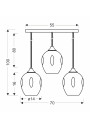 Aspa pendant light 3xE27 70 cm - product dimensions