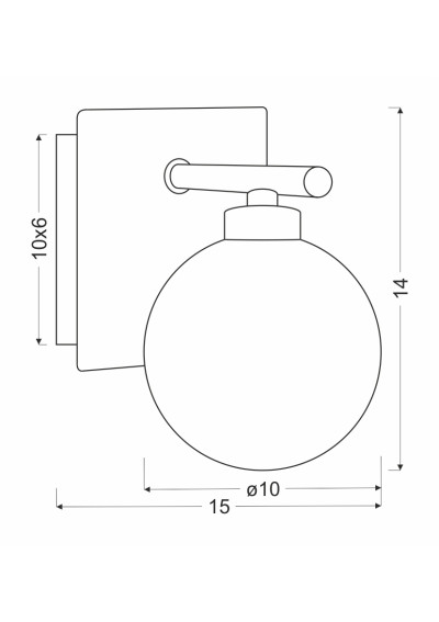Oden ceiling light 1xG9 15 cm - product dimensions