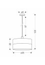 Grosseto pendant light 1xE27 35 cm - product dimensions