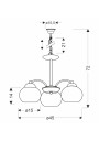Medina ceiling light 3xE27 nikiel mat 45 cm - product dimensions