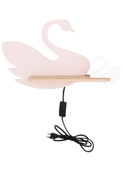 Swan wall light 5 W LED 4000 K pink/white 44 cm