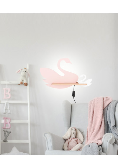 Lampa ścienna Swan 5 W LED 4000 K różowy+biały 44 cm - zdjęcie produktu 1