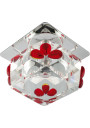 Sk-49 ceiling fitting G4 chromee, szkło bezbarwne/czerwone 8 cm
