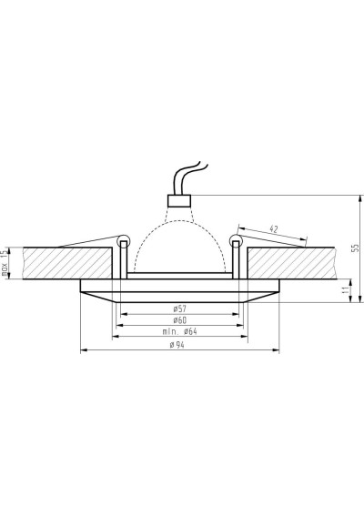 Oprawa stropowa Ss-10 MR16 zielony 9,4 cm - wymiary produktu