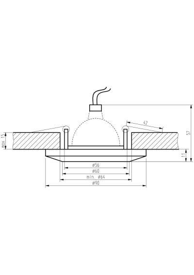 Oprawa stropowa Ss-11 MR16 multikolor 9 cm - wymiary produktu