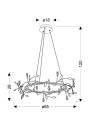 Lampa wisząca Giaros 36 W LED 4000 K czarny 65 cm - wymiary produktu