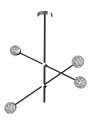 Paksos pendant light 4xG9 black 67 cm
