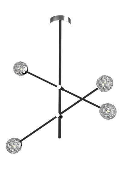 Lampa wisząca Paksos 4xG9 czarny 67 cm