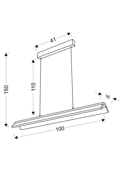 Lampa wisząca Curacoa 33 W LED 4000 K brązowy 100 cm - wymiary produktu