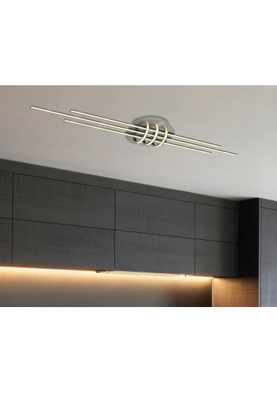 Lampa sufitowa Naksos 40 W LED 4000 K satyna nikiel 110 cm - zdjęcie produktu 1