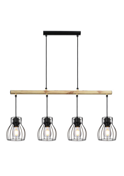 Lampa wisząca Bernita 4xE27 czarny 86 cm