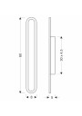 Stick outdoor wall light 20 W LED 3000 K black 60 cm - product dimensions