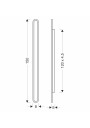 Kinkiet zewnętrzny Stick 45 W LED 3000 K czarny 150 cm - wymiary produktu