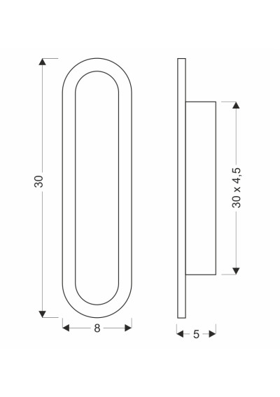 Stick outdoor wall light 12 W LED 3000 K black 30 cm - product dimensions