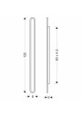 Stick outdoor wall light 36 W LED 3000 K black 120 cm - product dimensions