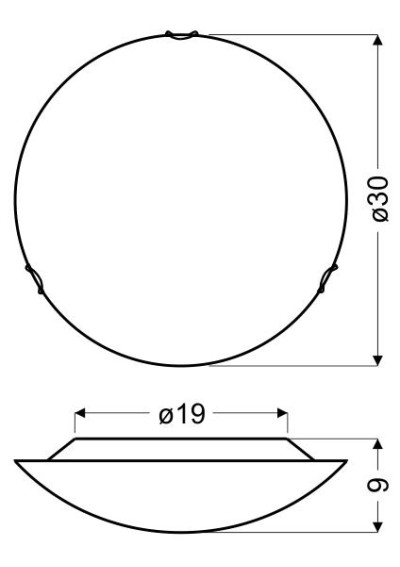 Rock ceiling light 1xE27 white 30 cm - product dimensions