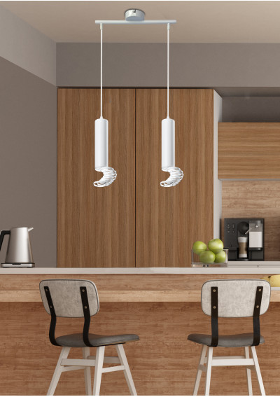 Tuba pendant light 2xGU10 white 30 cm