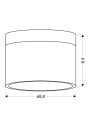 Oprawa stropowa Tuba 9 W LED 4000 K biało czarny 8,8 cm - wymiary produktu