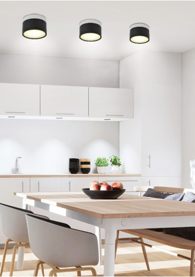 Tuba ceiling fitting 9 W LED 4000 K black / white 8,8 cm - product image 1