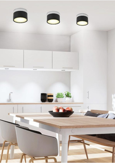 Oprawa stropowa Tuba 9 W LED 4000 K czarny + biały 8,8 cm - zdjęcie produktu 2