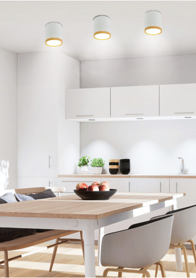 Tuba ceiling fitting 5 W LED 4000 K white / drewniany 6,8 cm - product image 1