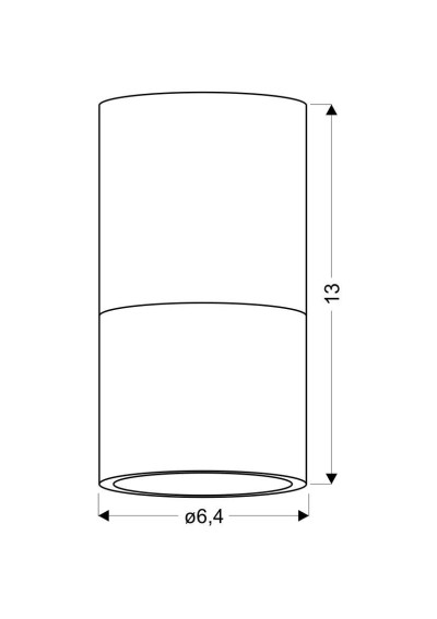 Tuba ceiling fitting GU10 6,4 cm - product dimensions