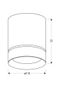 Tuba ceiling fitting 1xGU10 black 7,9 cm - product dimensions