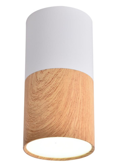 Tuba ceiling fitting GU10 white / drewniany 5,8 cm