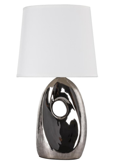 Lampa stołowa Hierro 1xE27 chromowy + biały 23 cm