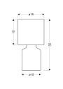 Iner table lamp 1xE14 white 15 cm - product dimensions