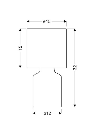 Iner table lamp 1xE14 white 15 cm - product dimensions