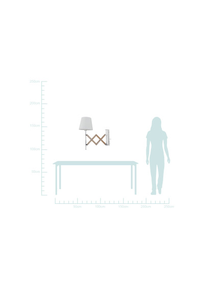 Lampa ścienna E27 1xE27 biały 52 cm - zdjęcie produktu 5