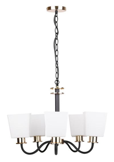 Lampa wisząca Schubert 5xE27 czarno złoty 53 cm
