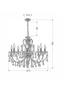 Aurora pendant light 8xE14 black 73 cm - product dimensions