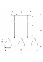 Inezz ceiling light 3xE27 73 cm - product dimensions