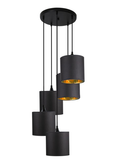 Long pendant light E14 black 40 cm