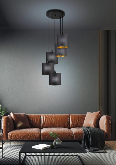 Long pendant light E14 black 40 cm - product image 1