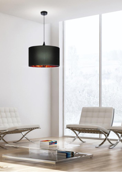 Long pendant light E27 black 30 cm - product image 1