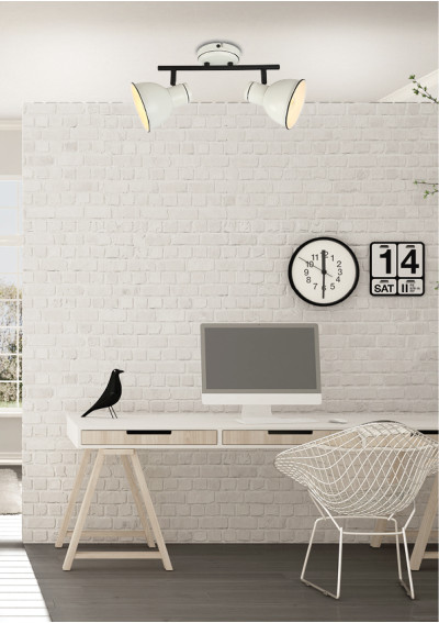 Lampa sufitowa Zumba 2xE14 biało czarny 39 cm - zdjęcie produktu 1