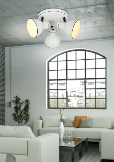 Lampa sufitowa Zumba 3xE14 biało czarny 33 cm - zdjęcie produktu 4