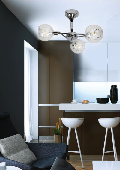 Lampa wisząca Ozzo E14 chromowy 56 cm - zdjęcie produktu 1