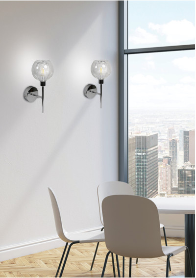 Lampa ścienna Ozzo E14 chromowy 17 cm