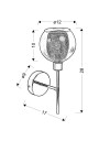 Lampa ścienna Ozzo E14 chromowy 17 cm - wymiary produktu